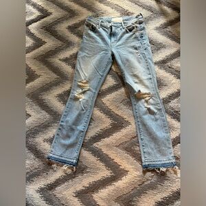 Mother Jeans Size 27 Ankle Length, Raw Hem, Perfectly distressed